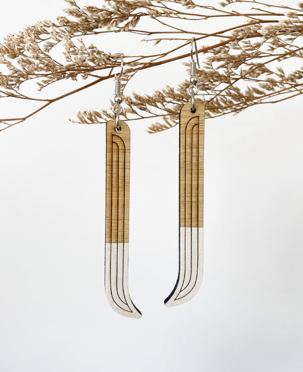 Wooden Maori kapeu earring