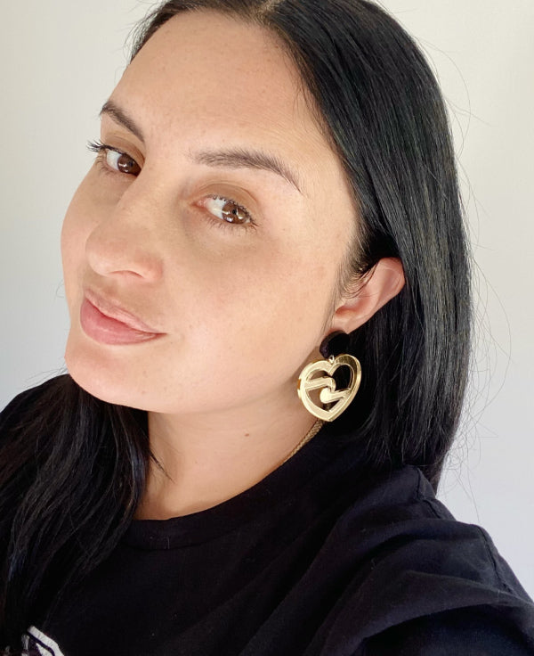 Black and gold Maori earring