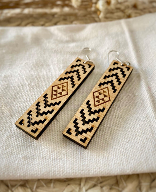 Maori Taniko pattern earrings