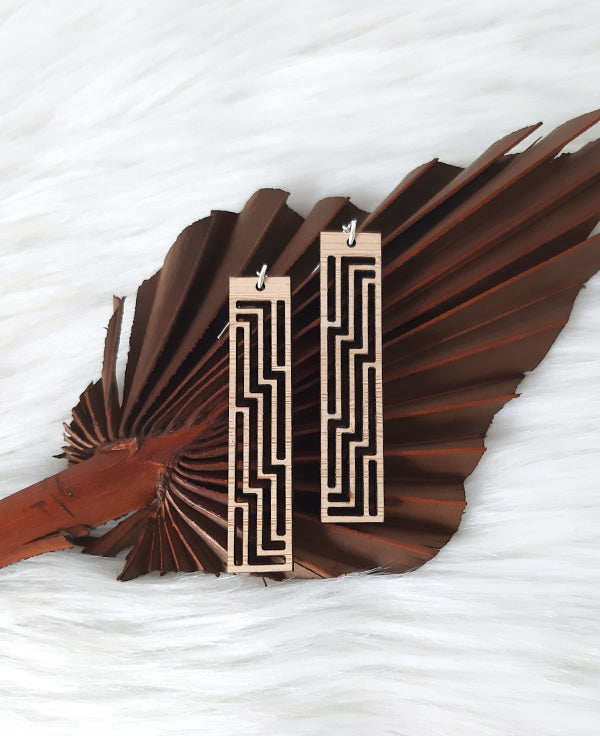 Poutama maori earring by Mako Design