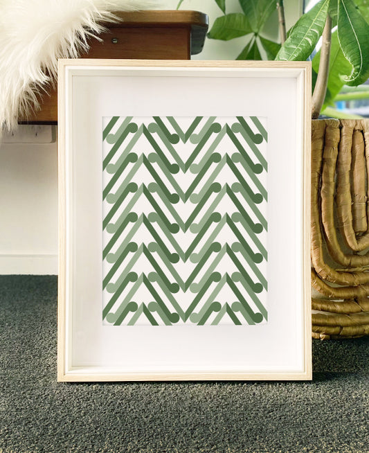 Whenua maori pattern art print