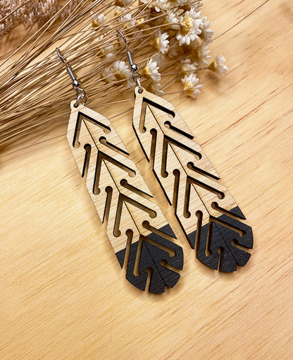 Feather Earrings Wooden Earrings Nz Huia Earrings Gold