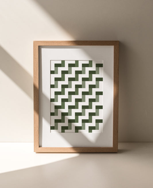 Framed Poutama Maori print